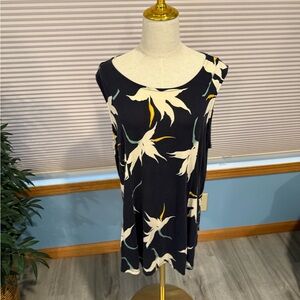 Lane Bryant Black Floral Tank Top